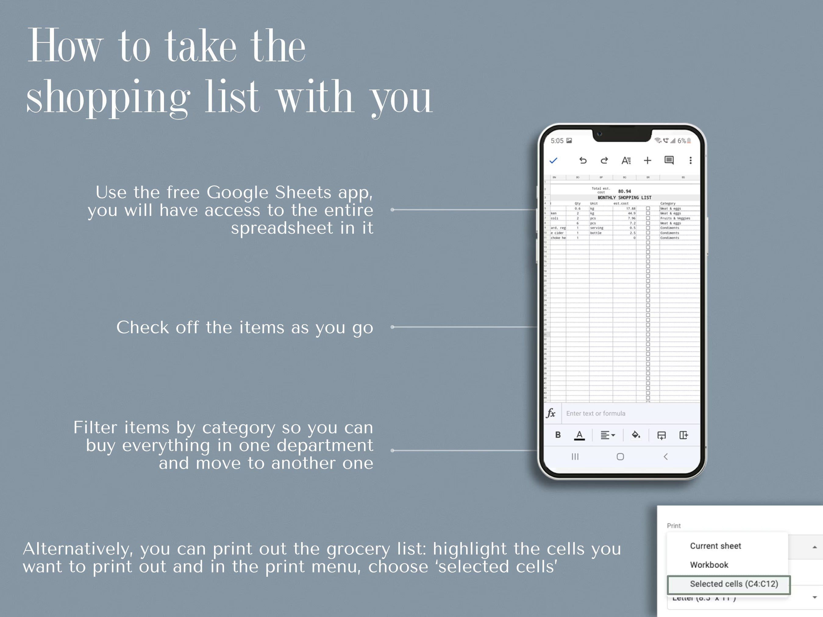 Google Sheets Meal Planner Meal Planner Spreadsheet Weekly Meal Plan Template Digital Meal Planner with Grocery List