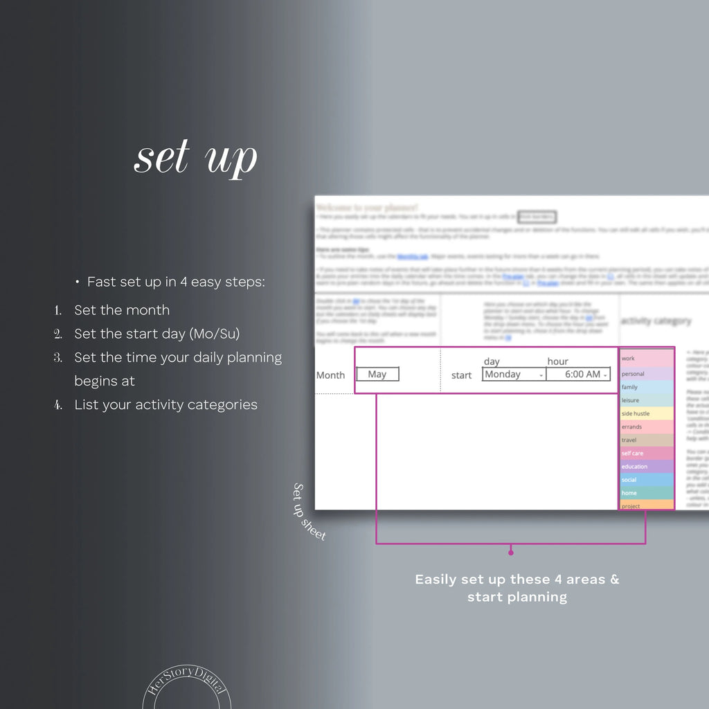Digital Annual Spreadsheet Planner, Daily To Do List Google Sheets, Monthly Calendar, Daily Schedule, Productivity, Goal & Task Tracker