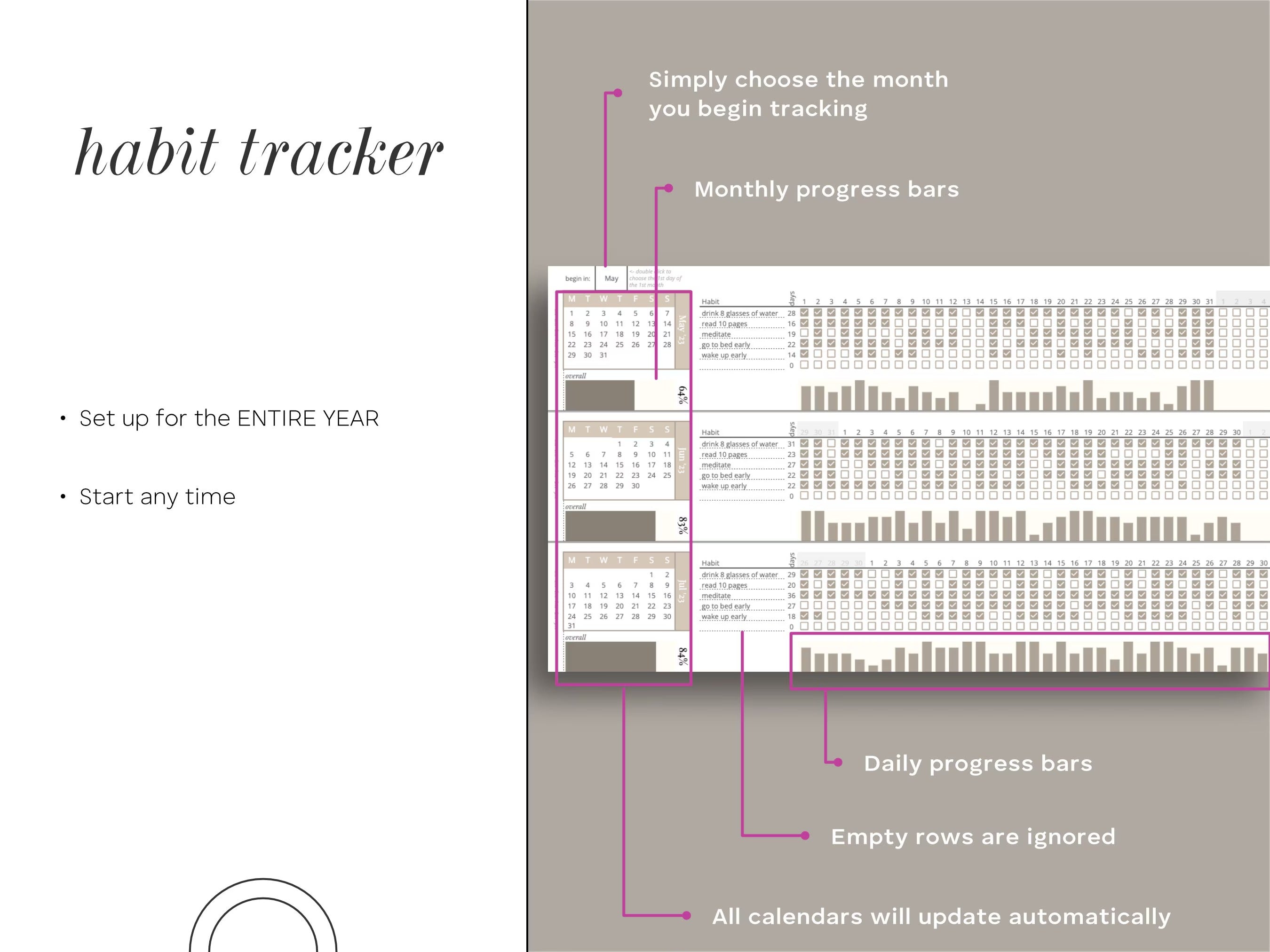 Digital Planner Spreadsheet for Google Sheets, To Do List, Monthly Calendar, Daily Schedule, Daily Routine Task Tracker
